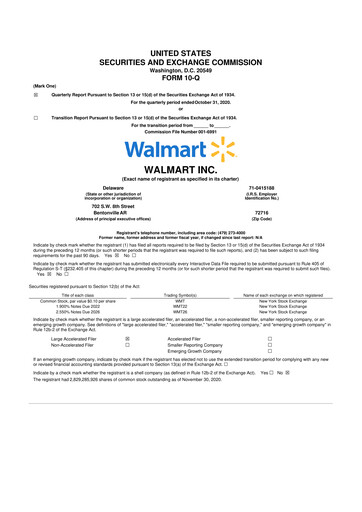 Thumbnail Walmart 10-Q Quarterly Report FY2021 