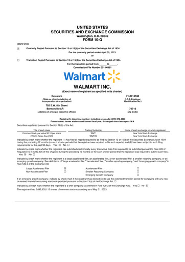 Thumbnail Walmart 10-Q Quarterly Report FY2024 