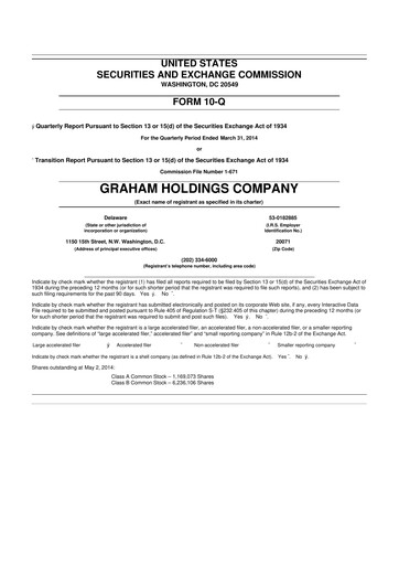 Thumbnail Graham Holdings 10-Q Quarterly Report FY2014 