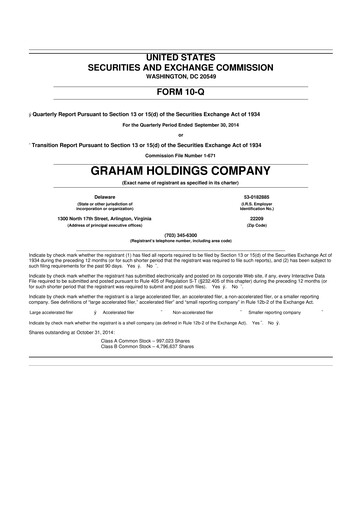 Thumbnail Graham Holdings 10-Q Quarterly Report FY2014 