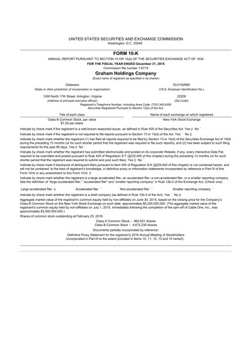 Thumbnail Graham Holdings 10-K Annual Report 2015