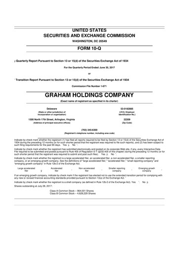Thumbnail Graham Holdings 10-Q Quarterly Report FY2017 