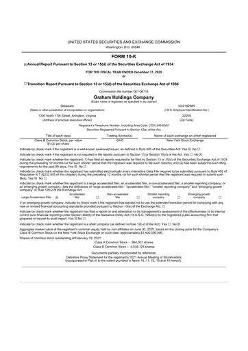 Thumbnail Graham Holdings 10-K Annual Report 2020