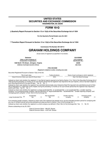 Thumbnail Graham Holdings 10-Q Quarterly Report FY2021 