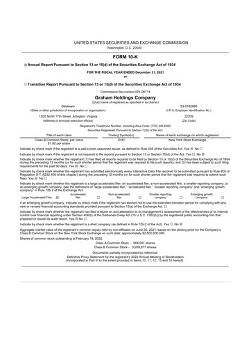 Thumbnail Graham Holdings 10-K Annual Report 2021