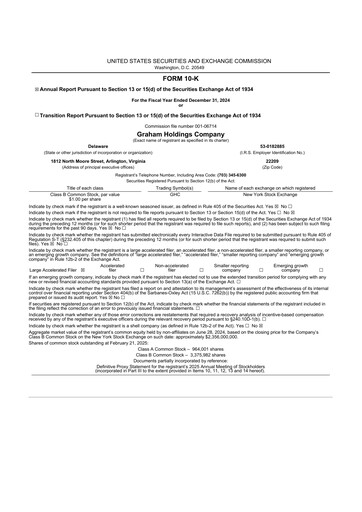 Thumbnail Graham Holdings 10-K Annual Report 2024