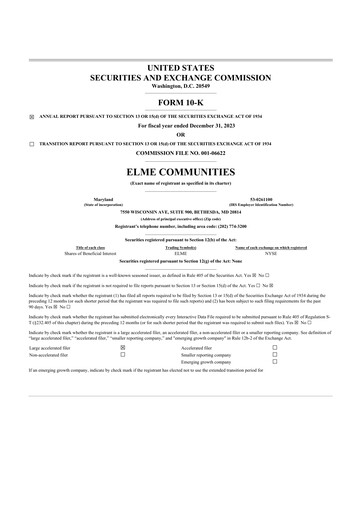 Thumbnail Elme Communities 10-K Annual Report 2023