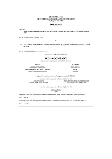 Thumbnail WD-40 Company
 10-K Annual Report 2013