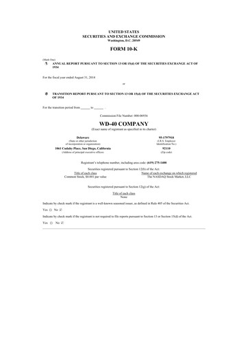 Thumbnail WD-40 Company
 10-K Annual Report 2014