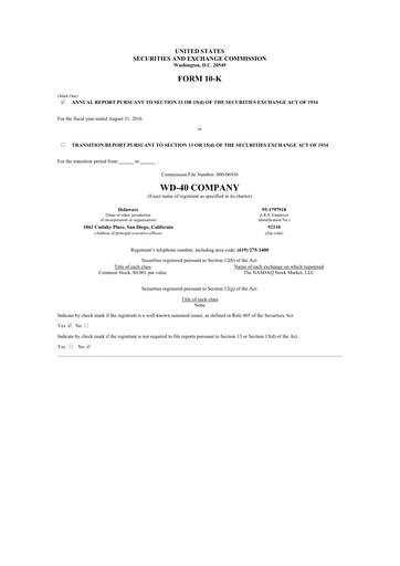 Thumbnail WD-40 Company
 10-K Annual Report 2016