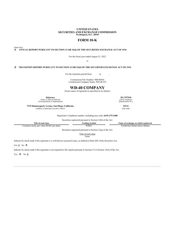 Thumbnail WD-40 Company
 10-K Annual Report 2022