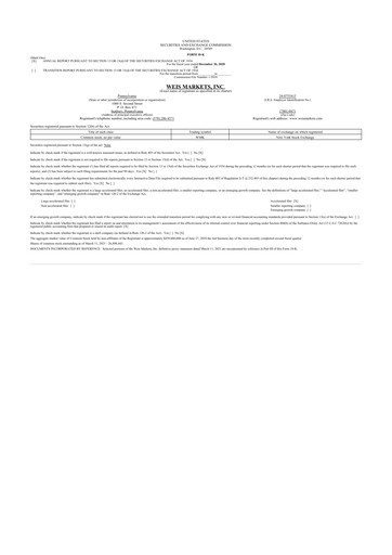 Thumbnail Weis Markets
 10-K Annual Report 2020