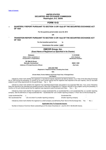 Thumbnail Emcor 10-Q Quarterly Report FY2012 