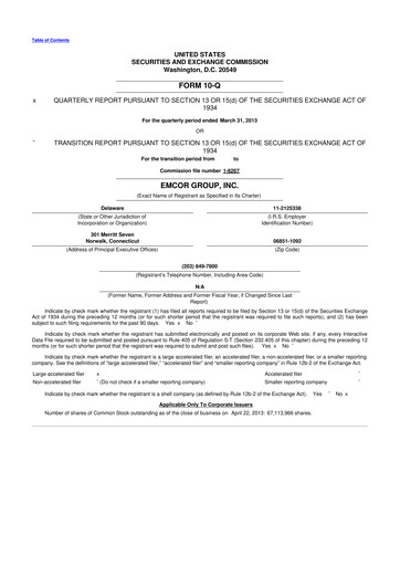 Thumbnail Emcor 10-Q Quarterly Report FY2013 