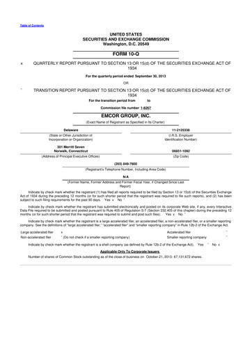 Thumbnail Emcor 10-Q Quarterly Report FY2013 