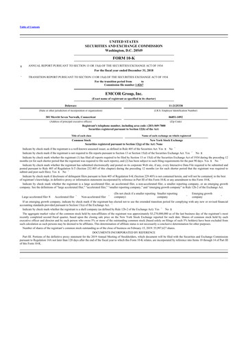 Thumbnail Emcor 10-K Annual Report 2018