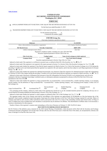 Thumbnail Emcor 10-K Annual Report 2019