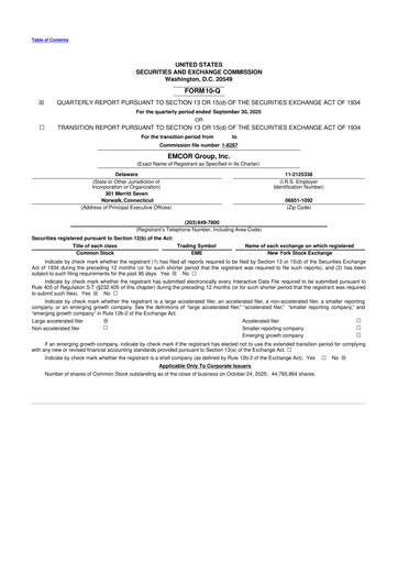 Thumbnail Emcor 10-Q Quarterly Report FY2025 