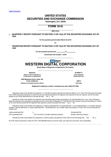 Thumbnail Western Digital 10-Q Quarterly Report FY2014 