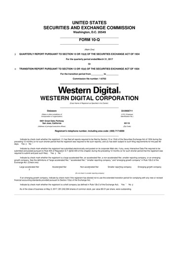 Thumbnail Western Digital 10-Q Quarterly Report FY2017 