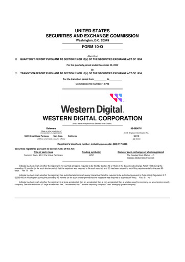 Thumbnail Western Digital 10-Q Quarterly Report FY2023 