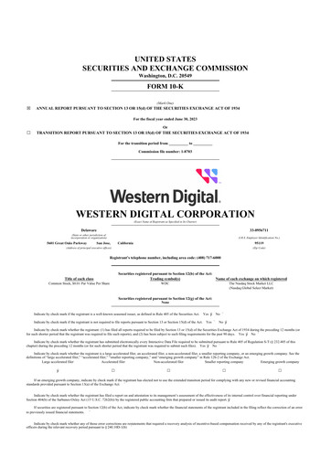 Thumbnail Western Digital 10-K Annual Report 2023