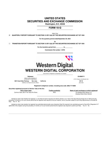 Thumbnail Western Digital 10-Q Quarterly Report FY2024 