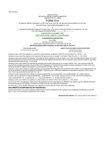 Thumbnail Weyerhaeuser
 10-K Annual Report 2011