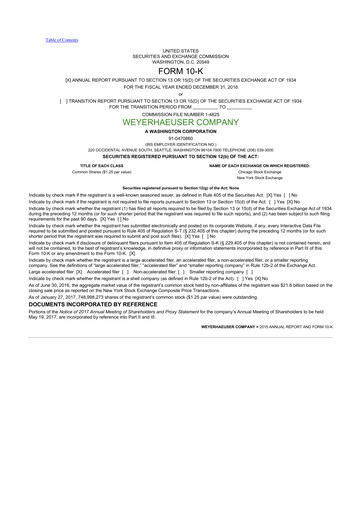 Thumbnail Weyerhaeuser
 10-K Annual Report 2016