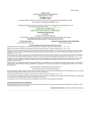 Thumbnail Weyerhaeuser
 10-K Annual Report 2018