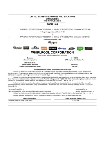 Thumbnail Whirlpool 10-Q Quarterly Report FY 