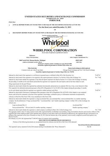 Thumbnail Whirlpool 10-K Annual Report 2013
