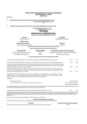 Thumbnail Whirlpool 10-K Annual Report 2019