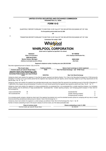 Thumbnail Whirlpool 10-Q Quarterly Report FY2026 