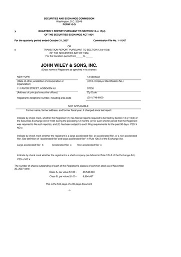 Thumbnail John Wiley & Sons 10-Q Quarterly Report FY 