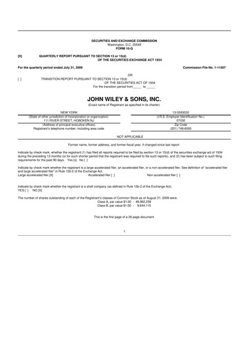 Thumbnail John Wiley & Sons 10-Q Quarterly Report FY 