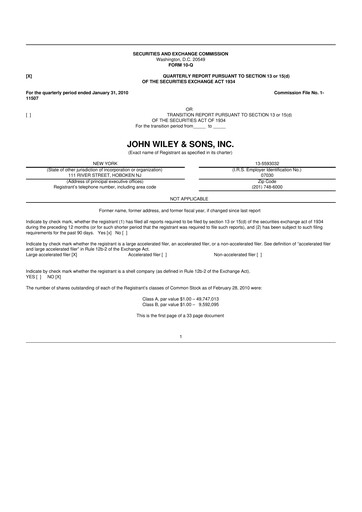Thumbnail John Wiley & Sons 10-Q Quarterly Report FY 