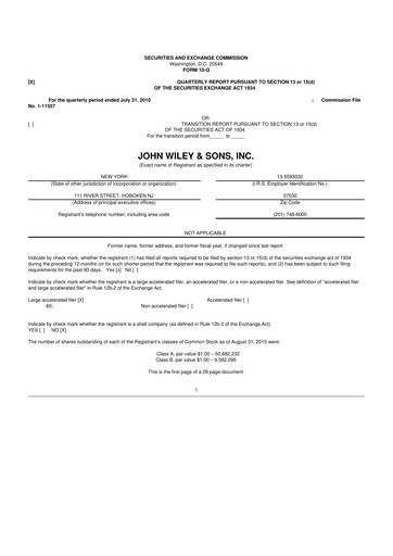 Thumbnail John Wiley & Sons 10-Q Quarterly Report FY 