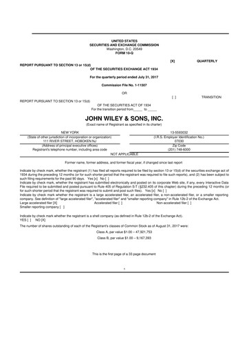 Thumbnail John Wiley & Sons 10-Q Quarterly Report FY2018 
