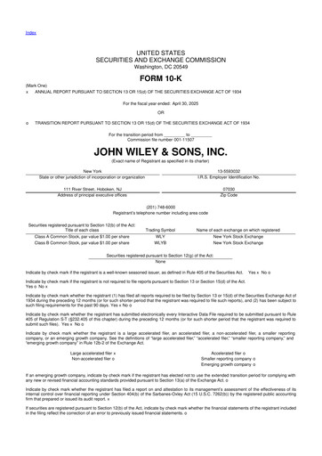 Thumbnail John Wiley & Sons 10-K Annual Report 2025
