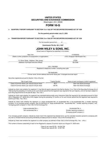 Thumbnail John Wiley & Sons 10-Q Quarterly Report FY2026 