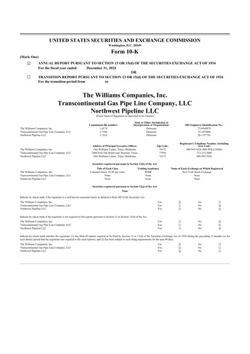 Thumbnail Williams Companies
 10-K Annual Report 
