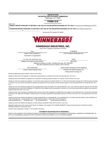 Vorschaubild Winnebago Industries 10-K Jahresbericht 