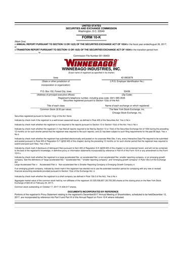 Vorschaubild Winnebago Industries 10-K Jahresbericht 