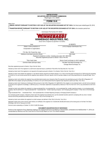 Vorschaubild Winnebago Industries 10-K Jahresbericht 