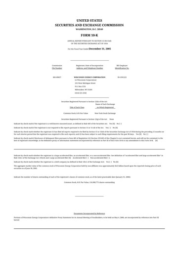Thumbnail WEC Energy Group 10-K Annual Report 