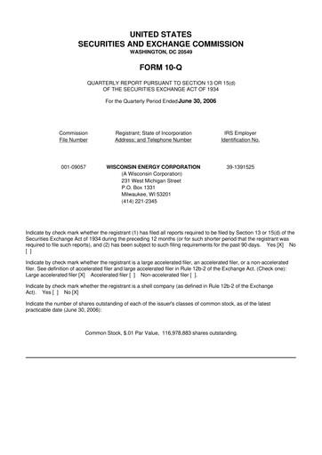 Thumbnail WEC Energy Group 10-Q Quarterly Report FY 