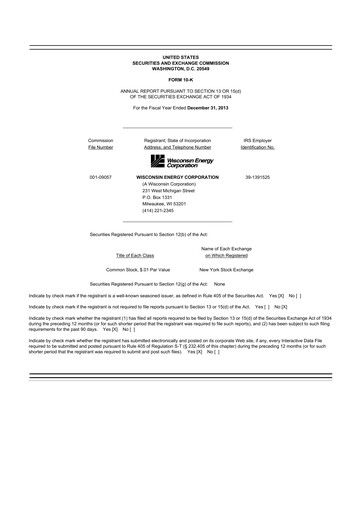 Thumbnail WEC Energy Group 10-K Annual Report 2013