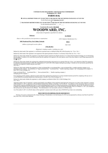 Thumbnail Woodward 10-K Annual Report 2017