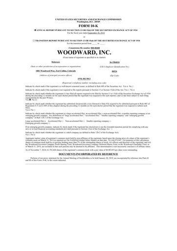 Thumbnail Woodward 10-K Annual Report 2018